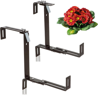 Soportes jardineras balcón sin taladro 2x marrón com-four®